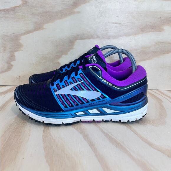 Brooks -Transcend 5 -Running Shoes -Black/Purple -Women's - 8.5(B) -1202631B023 - Picture 3 of 9